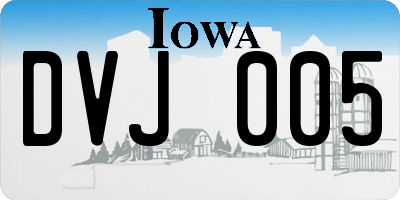 IA license plate DVJ005