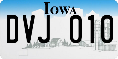 IA license plate DVJ010