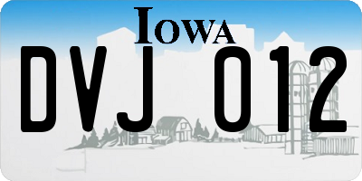 IA license plate DVJ012