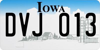 IA license plate DVJ013