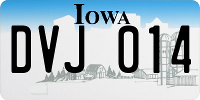 IA license plate DVJ014