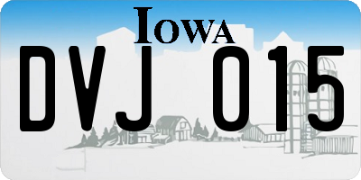 IA license plate DVJ015
