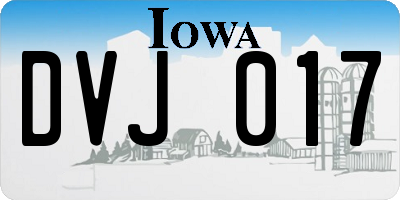 IA license plate DVJ017