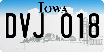 IA license plate DVJ018