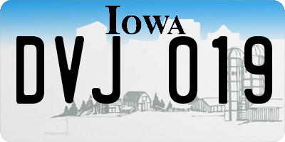 IA license plate DVJ019