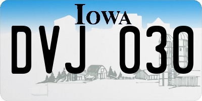 IA license plate DVJ030