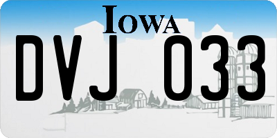 IA license plate DVJ033