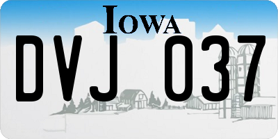 IA license plate DVJ037