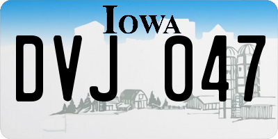 IA license plate DVJ047