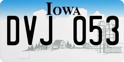 IA license plate DVJ053