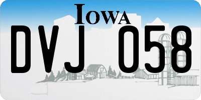 IA license plate DVJ058