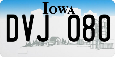 IA license plate DVJ080