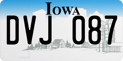 IA license plate DVJ087