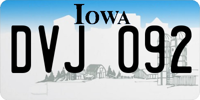 IA license plate DVJ092
