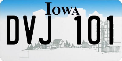 IA license plate DVJ101
