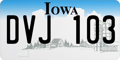 IA license plate DVJ103