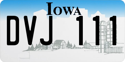 IA license plate DVJ111