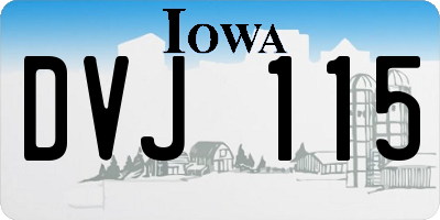 IA license plate DVJ115