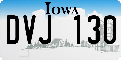 IA license plate DVJ130