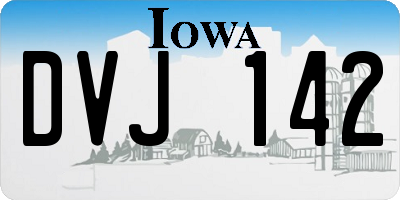 IA license plate DVJ142