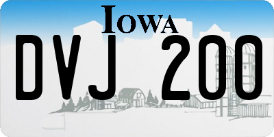 IA license plate DVJ200