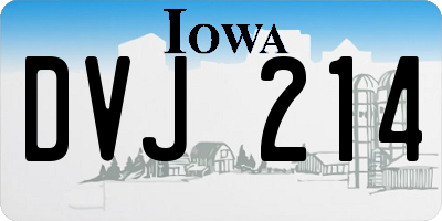 IA license plate DVJ214