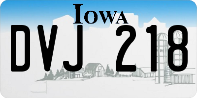 IA license plate DVJ218