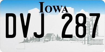 IA license plate DVJ287