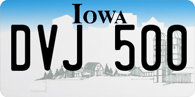 IA license plate DVJ500