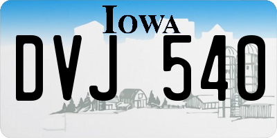 IA license plate DVJ540