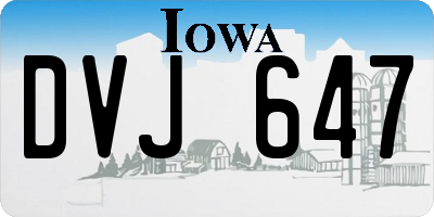 IA license plate DVJ647