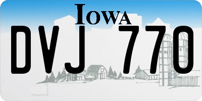 IA license plate DVJ770