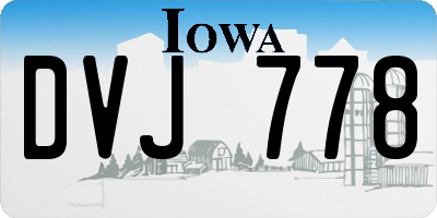 IA license plate DVJ778