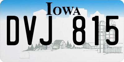 IA license plate DVJ815