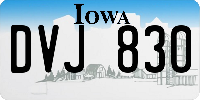 IA license plate DVJ830