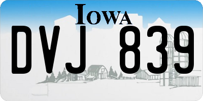 IA license plate DVJ839