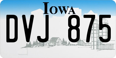 IA license plate DVJ875
