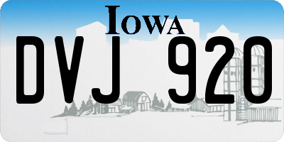 IA license plate DVJ920