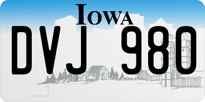IA license plate DVJ980