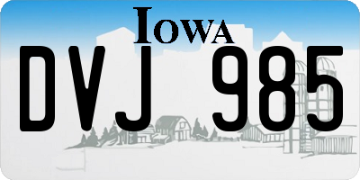 IA license plate DVJ985