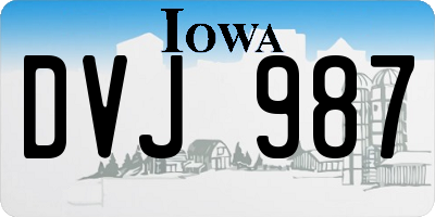 IA license plate DVJ987