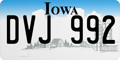 IA license plate DVJ992