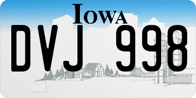 IA license plate DVJ998