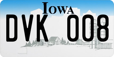 IA license plate DVK008
