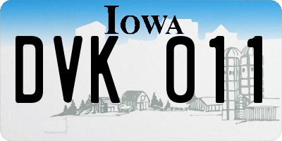 IA license plate DVK011