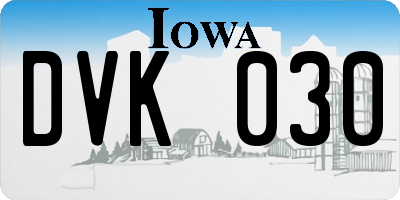 IA license plate DVK030
