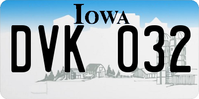IA license plate DVK032