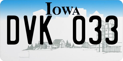 IA license plate DVK033