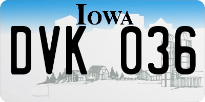 IA license plate DVK036