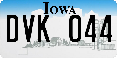 IA license plate DVK044
